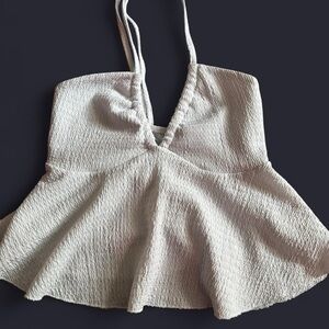 SHEIN Off-White Textured Halter Camisole